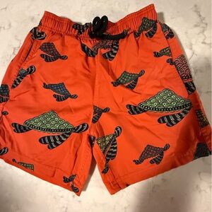 Vilebrequin Orange Turtle Print Kids Swim Trunks